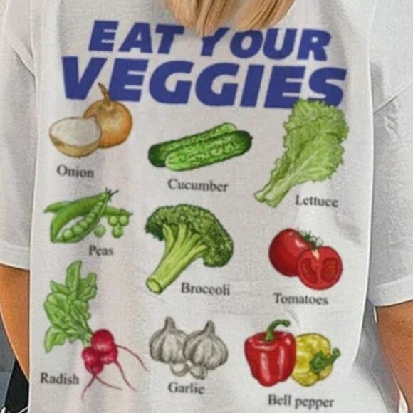 Retro Vegetable Graphic Oversized T-shirt - Picture 2 of 3